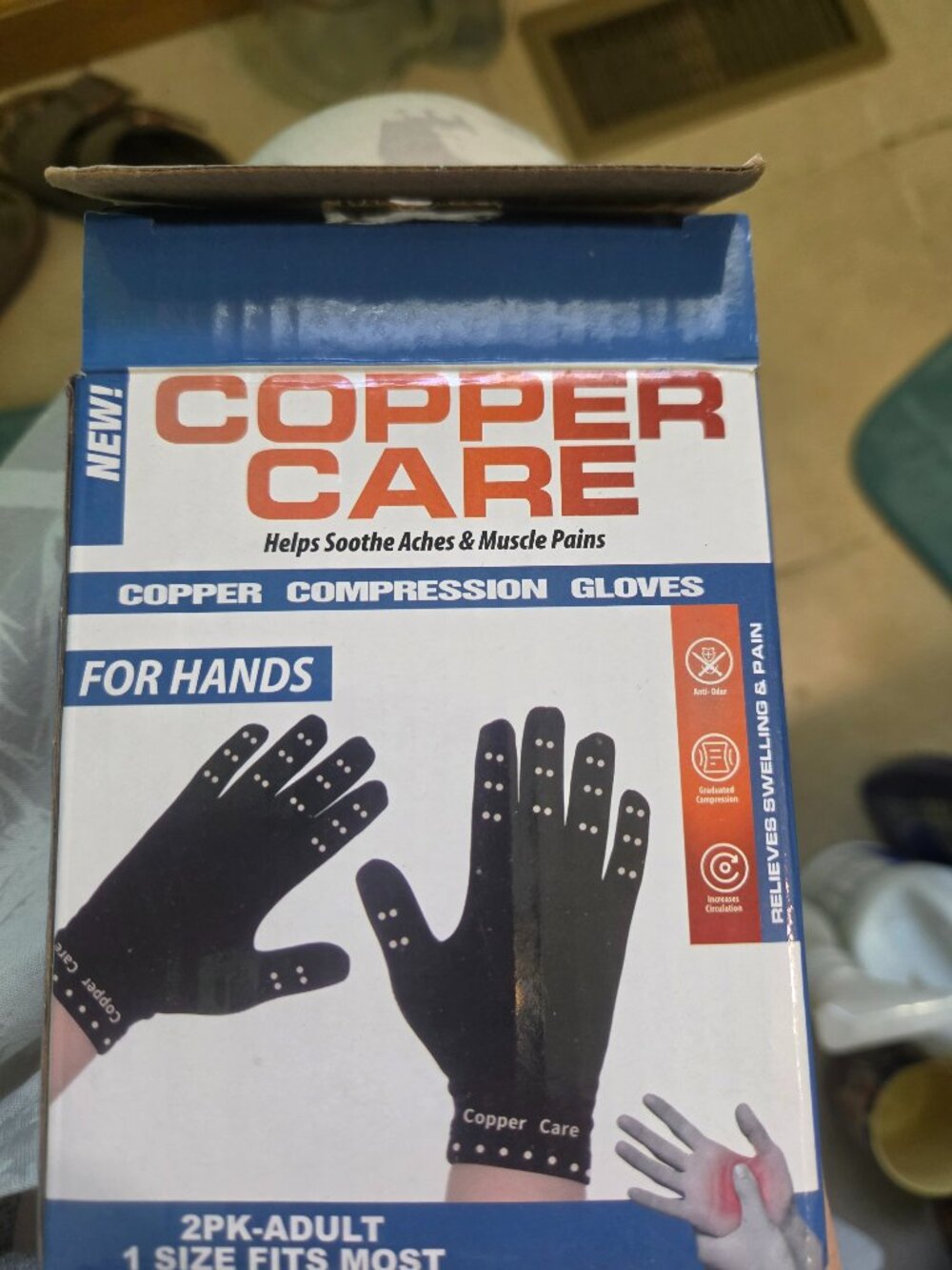 one set 2 copper gloves adult compression